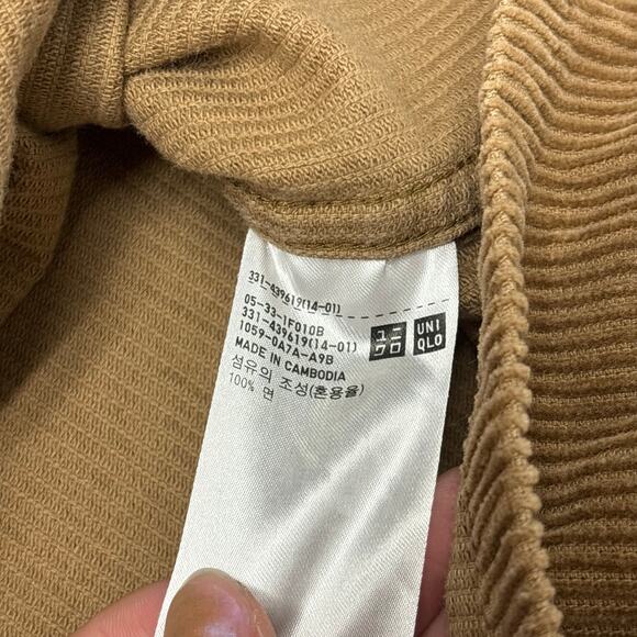 UNIQLO Tan Mens XL Button Up Long Sleeve Retro Granola Corduroy Shirt Shacket - Picture 5 of 9